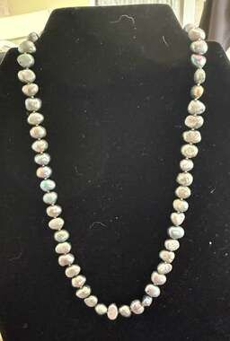 Jacmel Jewelry JCM 14k Gold Grey Baroque Pearl Necklace